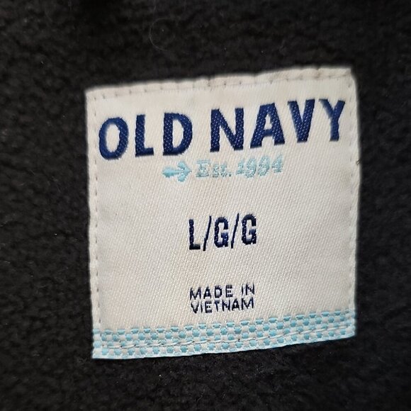 Old Navy Large Black Textured Fabric Puffer Vest - Picture 7 of 9